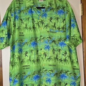 Rima Imar Vibrant Green Caribbean Print Men's Shirt